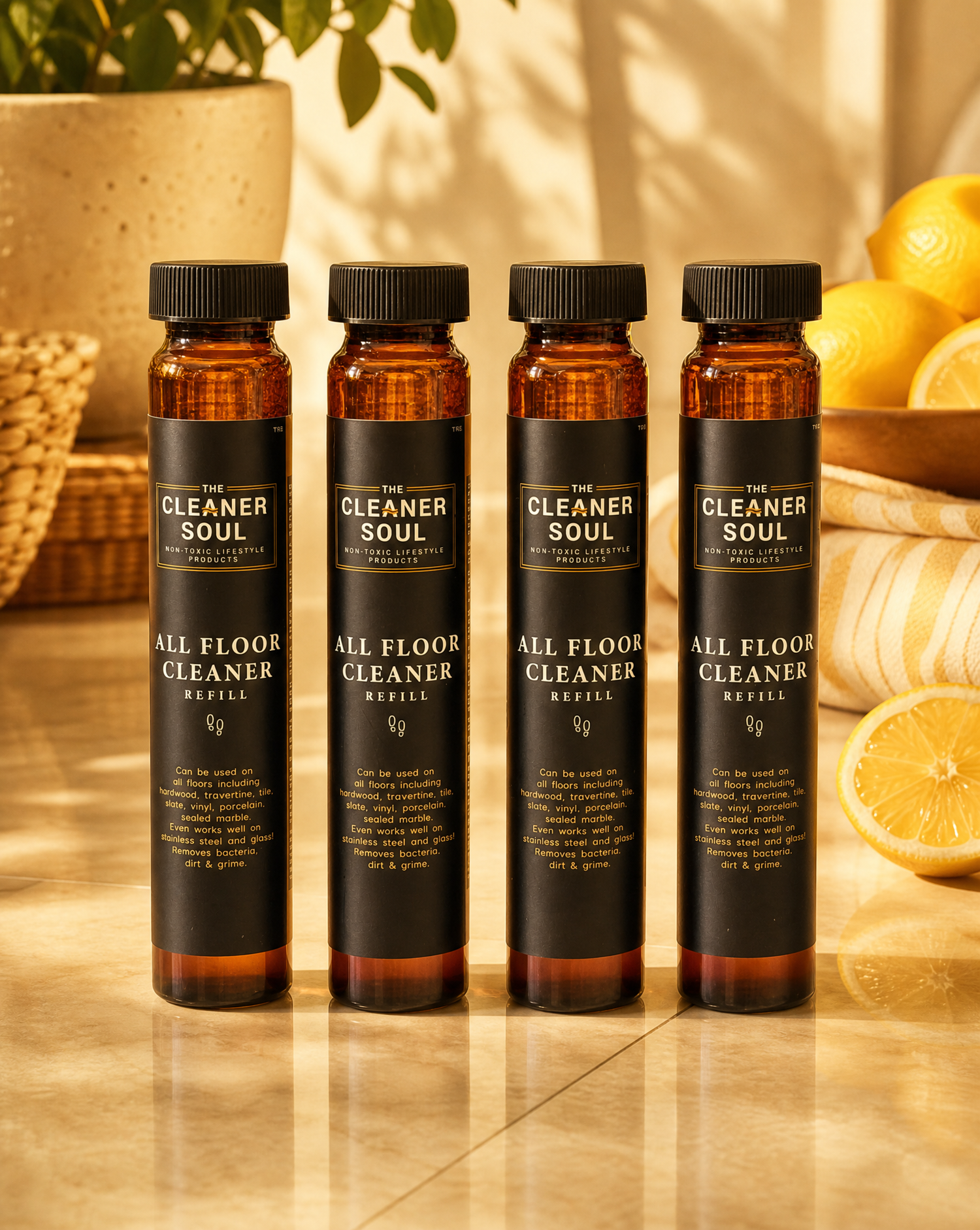 All-Floor Cleaner Concentrate Refills — Non-Toxic, Plant-Based | 4-Pack - The Cleaner Soul
