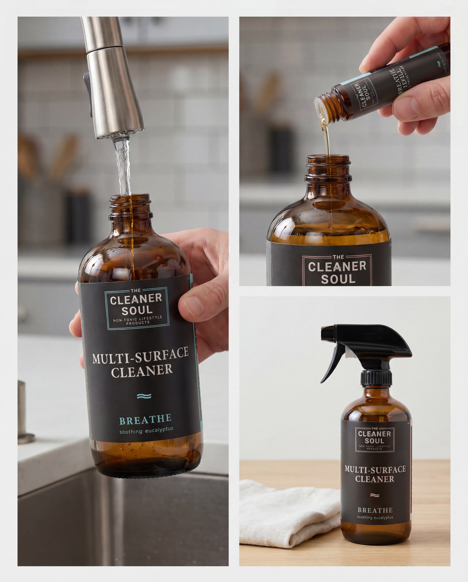 Eucalyptus Breathe Cleaner Concentrate Refills — Non-Toxic, Plant-Based | 4-Pack