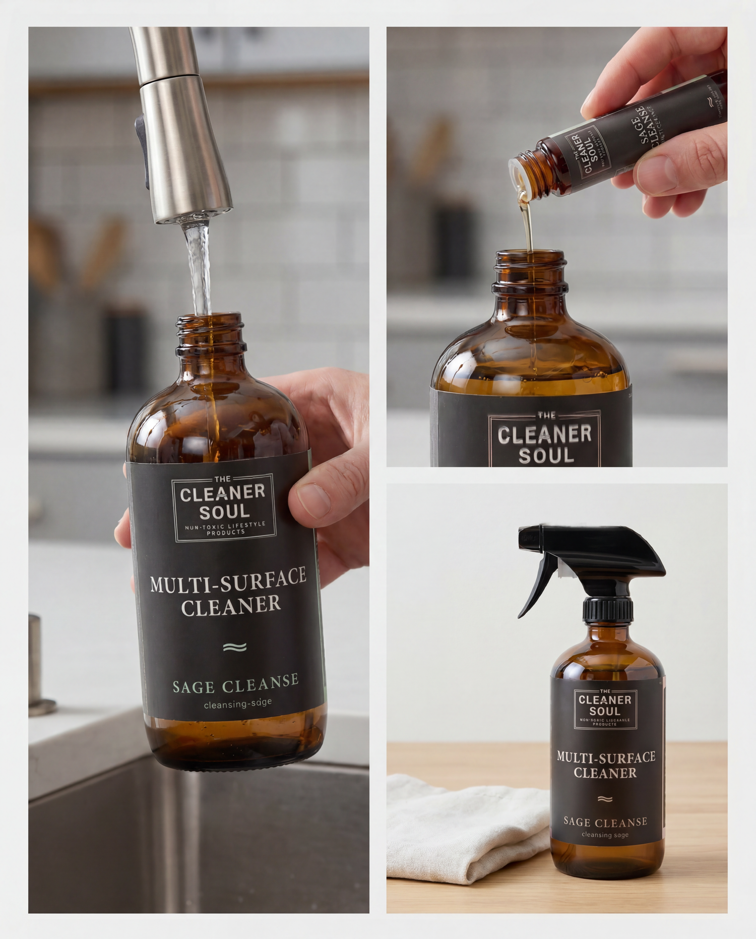 Sage Cleanse Cleaner Concentrate Refills — Non-Toxic, Plant-Based | 4-Pack
