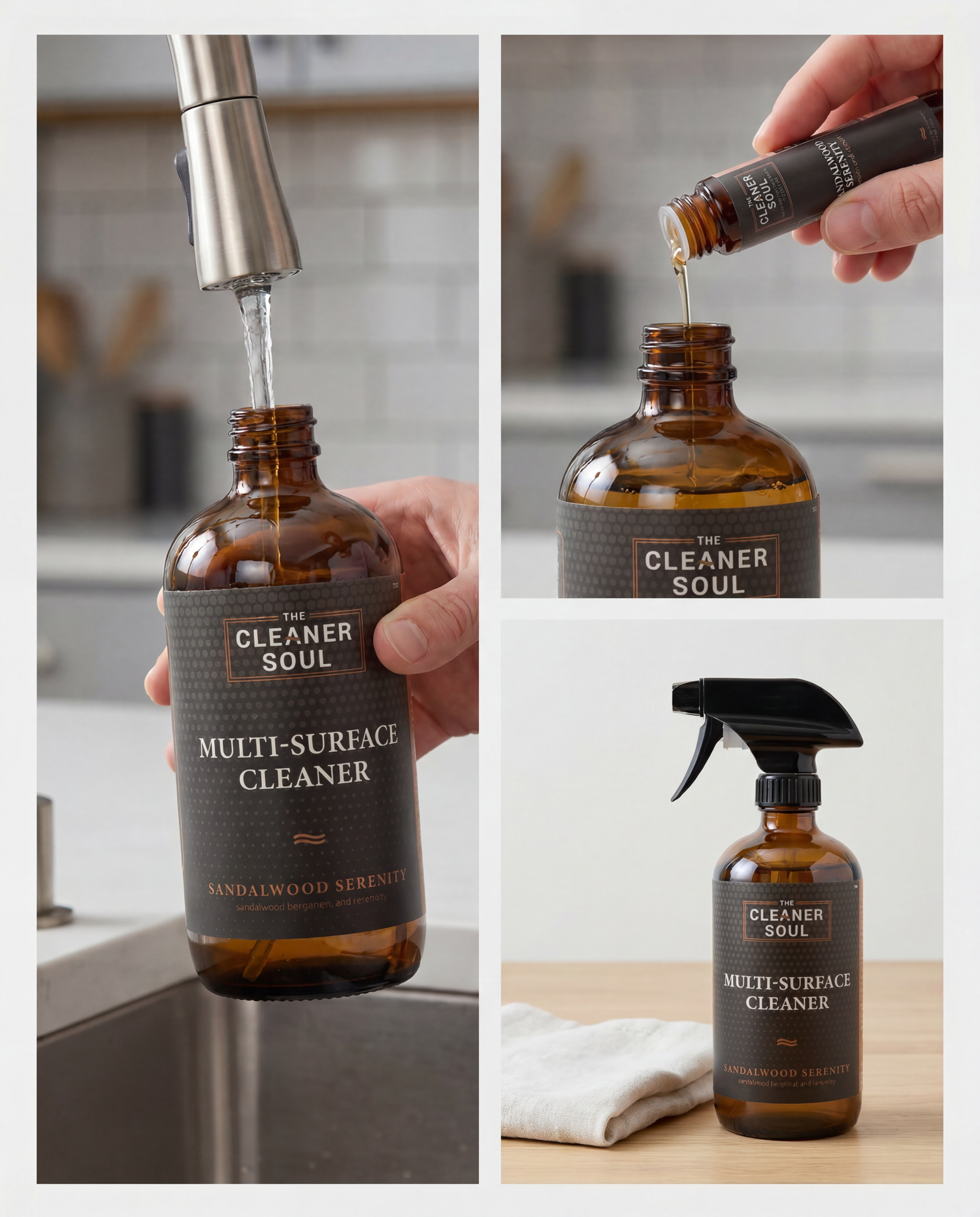 Sandalwood Serenity Cleaner Concentrate Refills — Non-Toxic, Plant-Based | 4-Pack