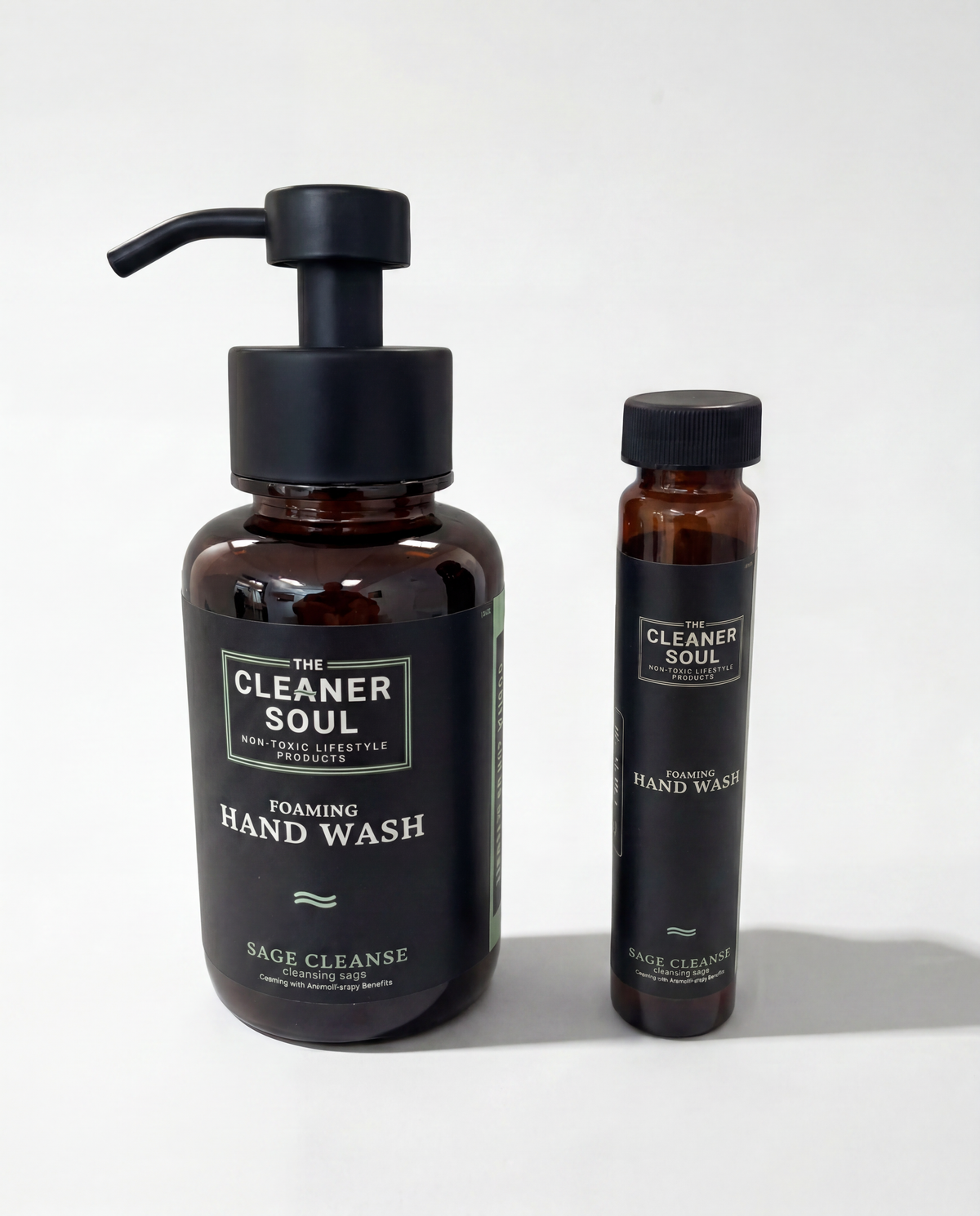 handwash bottle and refill vial