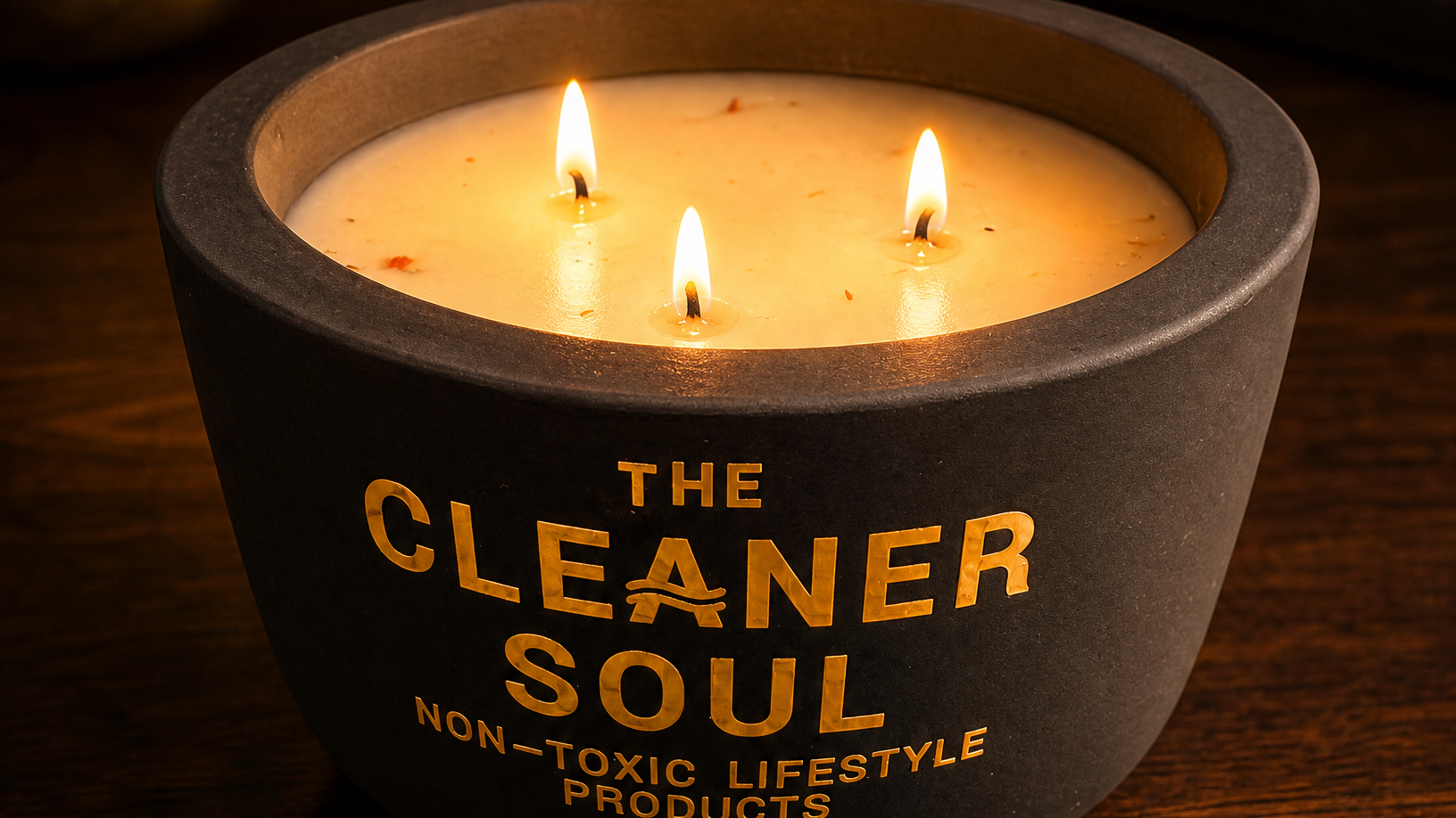 Signature 3-Wick Beeswax Candle in Concrete Vessel – The Cleaner Soul